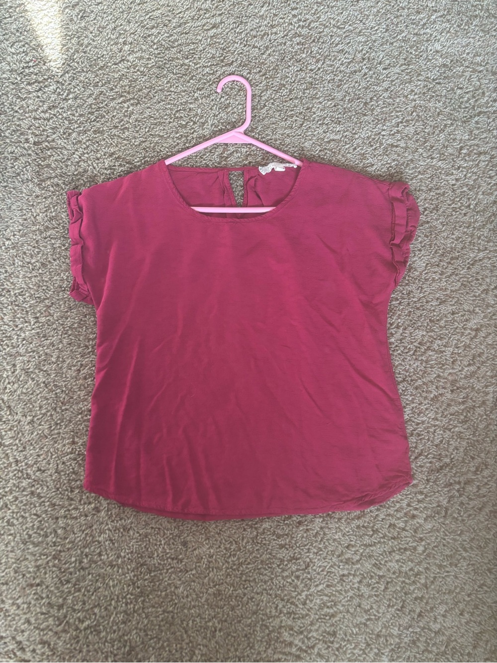 Pink Republic Fuchsia Ruffle Sleeve Blouse